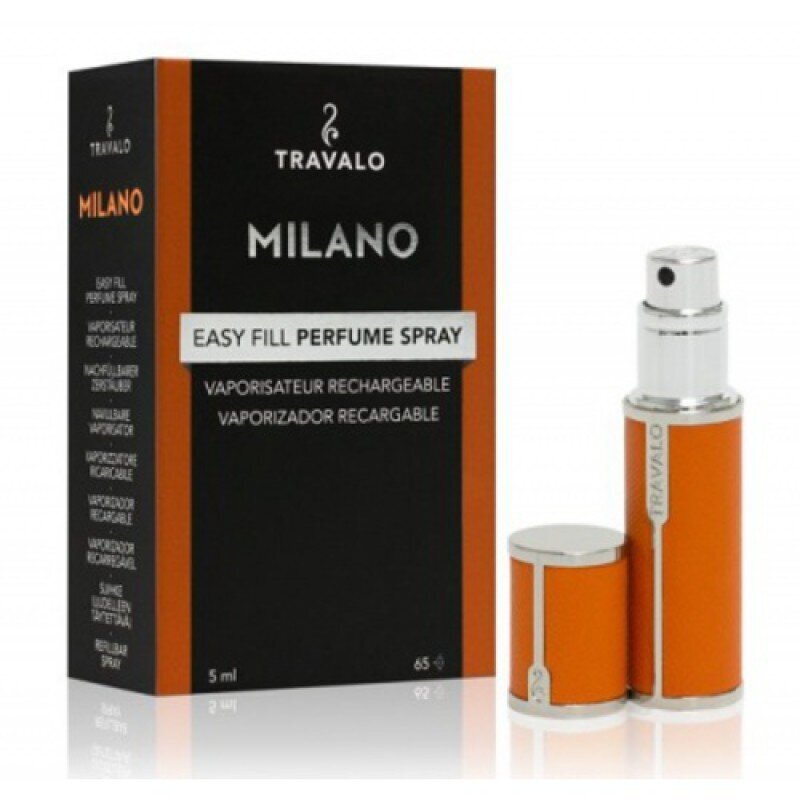 Travalo Milano - uudelleentäytettävä pullo 5 ml (oranssi) hinta ja tiedot | Kosmetiikkalaukut ja peilit | hobbyhall.fi