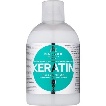 Shampoo kuiville vaurioituneille hiuksille KALLOS Keratin Shampoo 1000 ml hinta ja tiedot | Shampoot | hobbyhall.fi