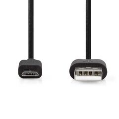 Kaapeli micro USB, 1m, musta, Nedis hinta ja tiedot | Puhelinkaapelit | hobbyhall.fi
