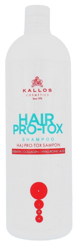 Hiuksia vahvistava ja ravitseva shampoo KALLOS Cosmetics Hair Pro-Tox Shampoo 1000 ml hinta ja tiedot | Shampoot | hobbyhall.fi