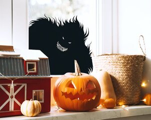 Ikkunatarra Halloween hirviö siluetti pelottava muraali - 100 x 100 cm hinta ja tiedot | Sisustustarrat | hobbyhall.fi