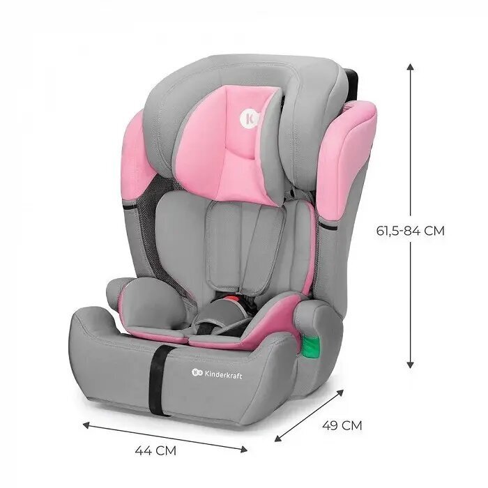 Turvaistuin Kinderkraft Comfort Up i-Size, 9-36 kg, harmaa vaaleanpunainen hinta ja tiedot | Turvaistuimet | hobbyhall.fi