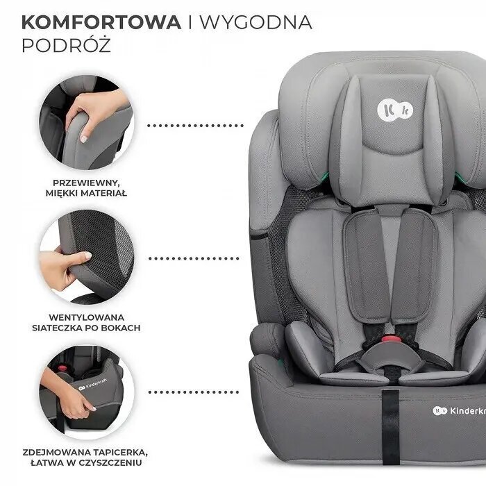 Turvaistuin Kinderkraft Comfort Up i-Size, 9-36 kg, harmaa hinta ja tiedot | Turvaistuimet | hobbyhall.fi