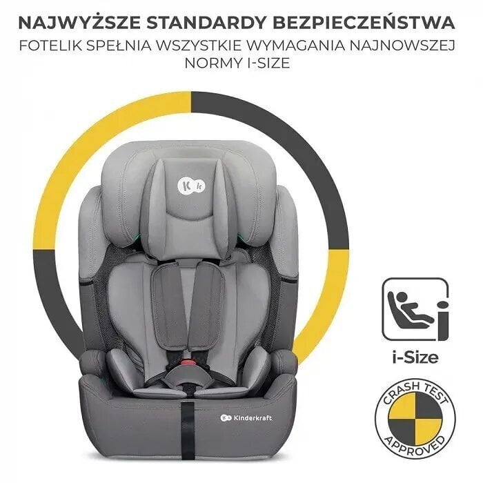 Turvaistuin Kinderkraft Comfort Up i-Size, 9-36 kg, harmaa hinta ja tiedot | Turvaistuimet | hobbyhall.fi