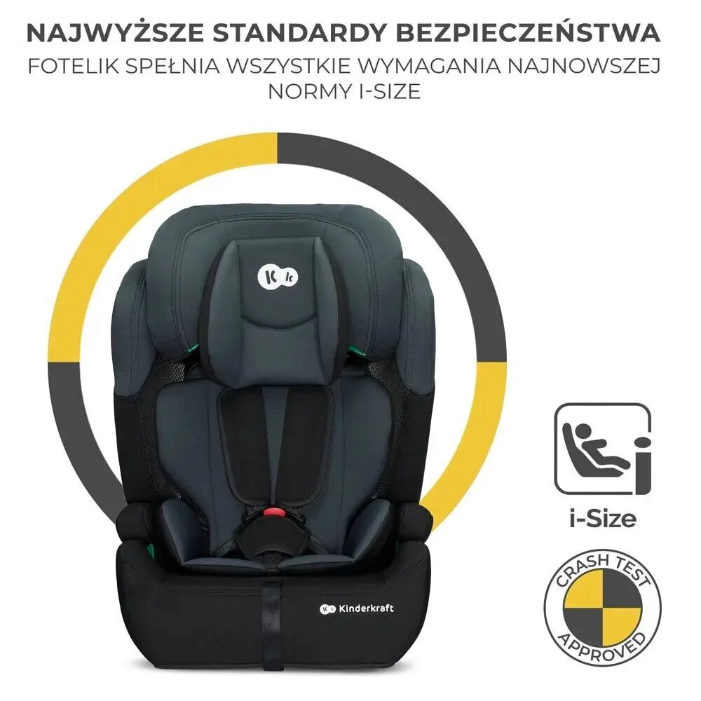 Turvaistuin Kinderkraft Comfort Up i-Size, 9-36 kg, musta hinta ja tiedot | Turvaistuimet | hobbyhall.fi