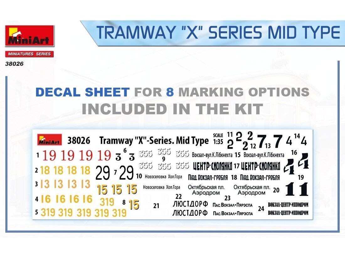 Miniart - Tramway "X" Series Mid Type, 1/35, 38026 hinta ja tiedot | LEGOT ja rakennuslelut | hobbyhall.fi