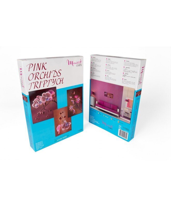 Kirjontasarja MiniArt Crafts Pink Orchids triptyykki hinta ja tiedot | Kirjontatarvikkeet | hobbyhall.fi