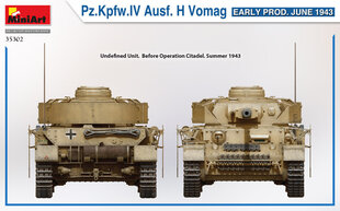 Liimattava pienoismalli MiniArt 35302 pz.kpfw.iv Ausf. H Vomag. Early Prod. June 1943 1/35 hinta ja tiedot | MiniArt Urheilu ja vapaa-aika | hobbyhall.fi