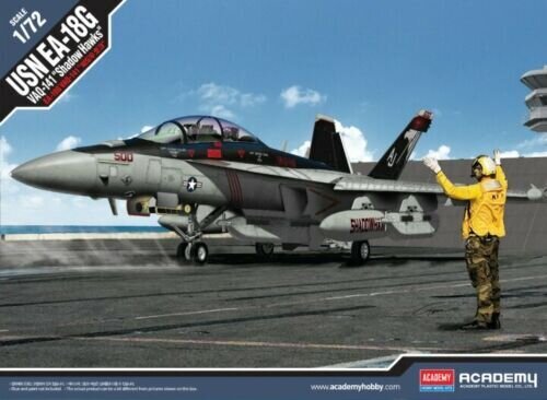 Liimattava pienoismalli Academy 12560 USN EA-18G VAQ-141 VAQ-141 Shadow Hawks 1/72 hinta ja tiedot | Koottavat pienoismallit | hobbyhall.fi