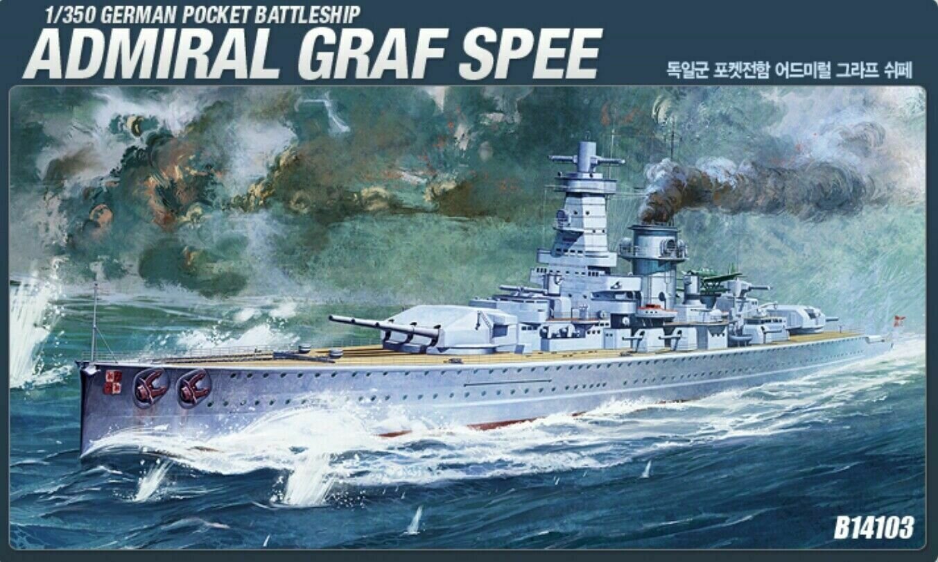 Liimattava pienoismalli Academy 14103 GRAF SPEE 1/350 hinta ja tiedot | Koottavat pienoismallit | hobbyhall.fi