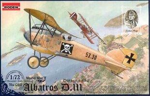 Liimattava pienoismalli Roden 022 Albatros D.III Oeffag s.53 1/72 hinta ja tiedot | Koottavat pienoismallit | hobbyhall.fi