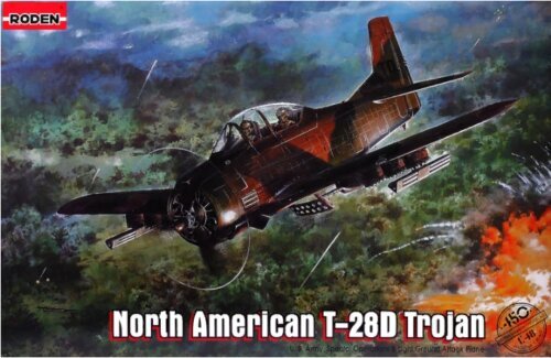 Liimattava pienoismalli Roden 450 North American T-28D Trojan 1/48 hinta ja tiedot | Koottavat pienoismallit | hobbyhall.fi