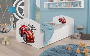 Lastensänky Adrk Furniture Pepe Car Zigzag, 70x140 cm, valkoinen hinta ja tiedot | Lastensängyt | hobbyhall.fi