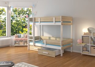 Kerrossänky Adrk Furniture Etiona 80x180 cm, valkoinen/ruskea hinta ja tiedot | Lastensängyt | hobbyhall.fi