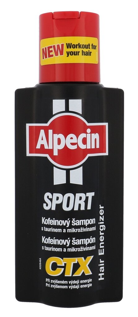 Kofeiinishampoo Alpecin Sport Coffein CTX miehille 250 ml hinta ja tiedot | Shampoot | hobbyhall.fi