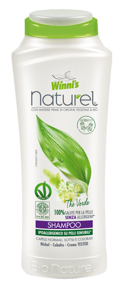 Kosteuttava hiusshampoo vihreällä teellä Winni's Naturel 250 ml. hinta ja tiedot | Shampoot | hobbyhall.fi