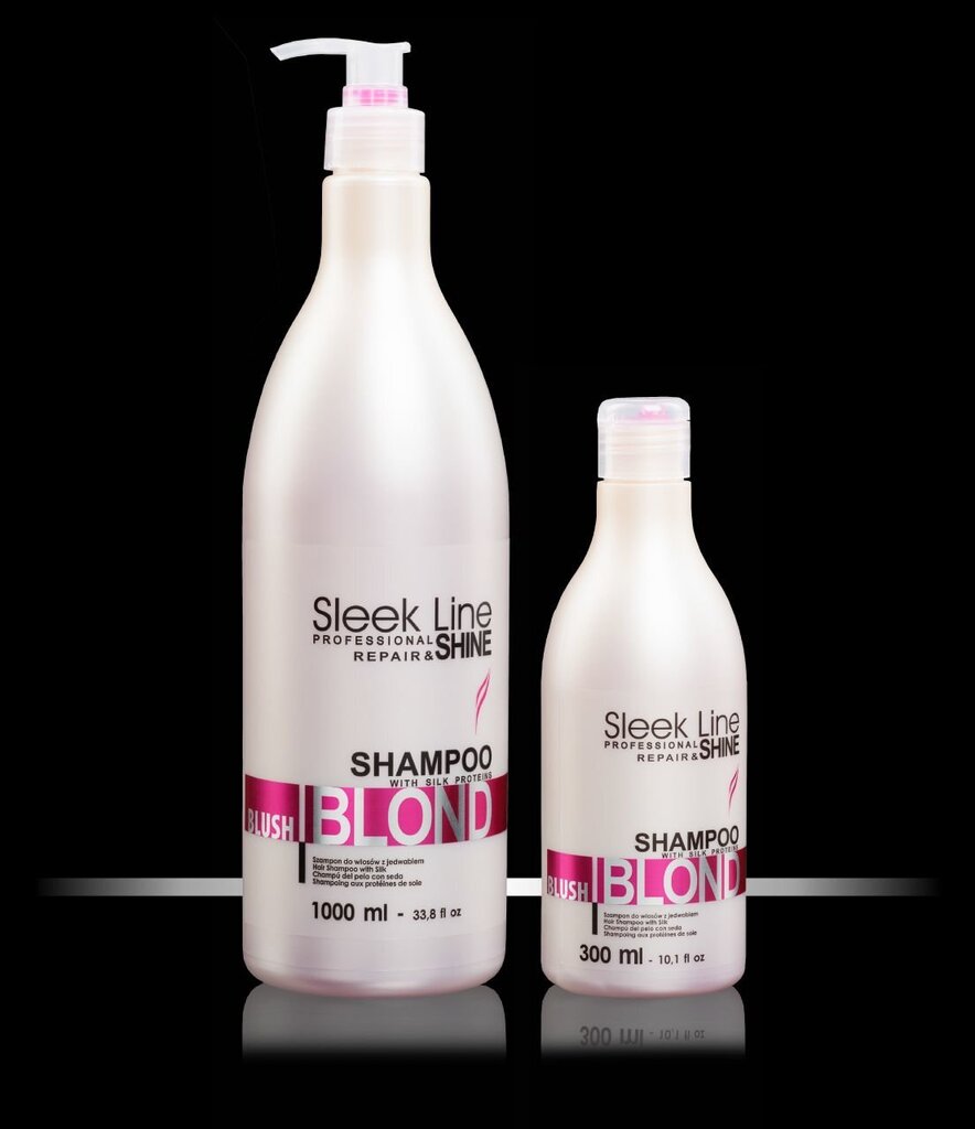 Shampoo vaaleille hiuksille Stapiz Sleek Line Blush Blonde 300 ml hinta ja tiedot | Shampoot | hobbyhall.fi