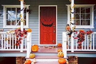 Ovi tarra Halloween pelottava hymy hirviö tarra ulko koriste - 60 x 33 cm hinta ja tiedot | Sisustustarrat | hobbyhall.fi