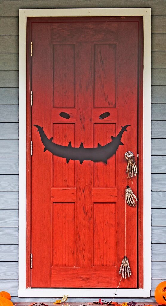 Ovi tarra Halloween pelottava hymy hirviö tarra ulko koriste - 60 x 33 cm hinta ja tiedot | Sisustustarrat | hobbyhall.fi