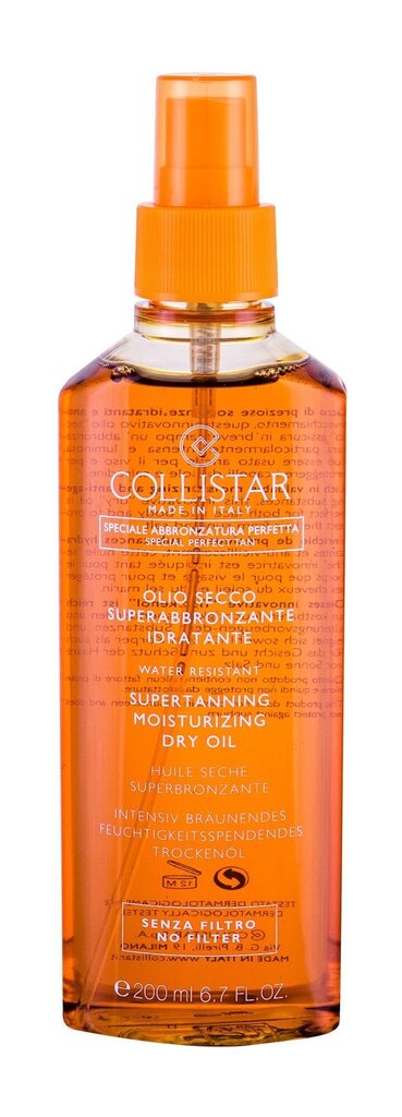 Collistar Special Perfect Tan Supertanning Dry Oil aurinkovoide 200 ml hinta ja tiedot | Aurinkovoiteet | hobbyhall.fi