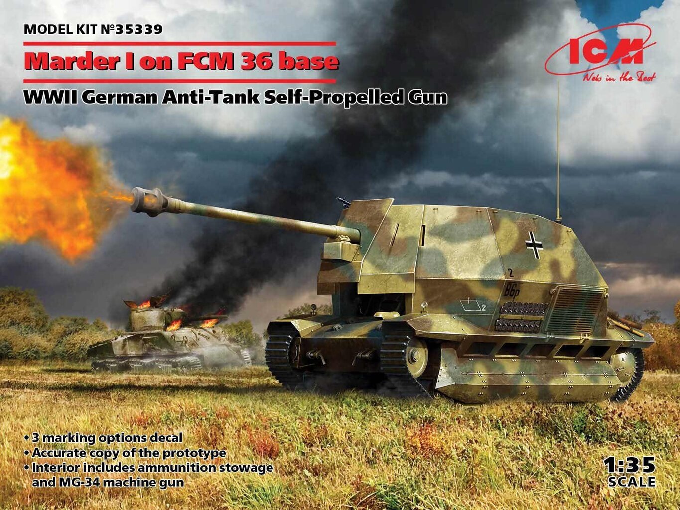 Liimattava malli ICM 35339 Marder I perustuu FCM:ään 1/35 hinta ja tiedot | Koottavat pienoismallit | hobbyhall.fi