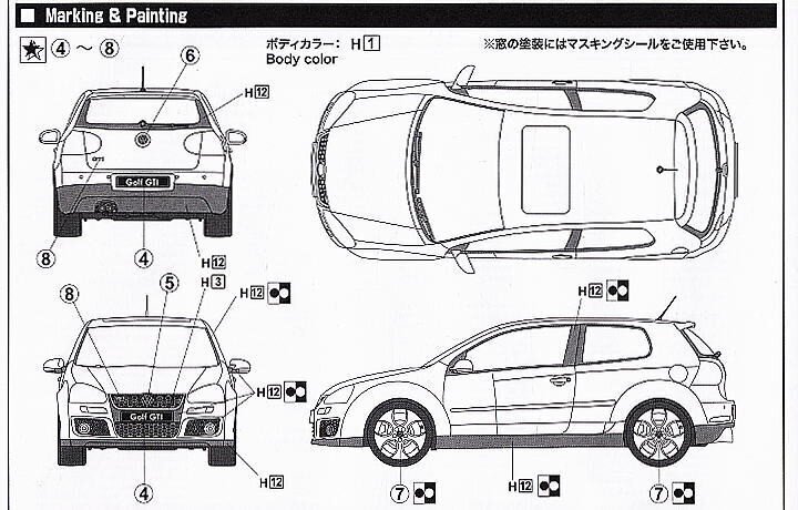 Fujimi - Volkswagen Golf GTI V, 1/24, 12315 hinta ja tiedot | LEGOT ja rakennuslelut | hobbyhall.fi