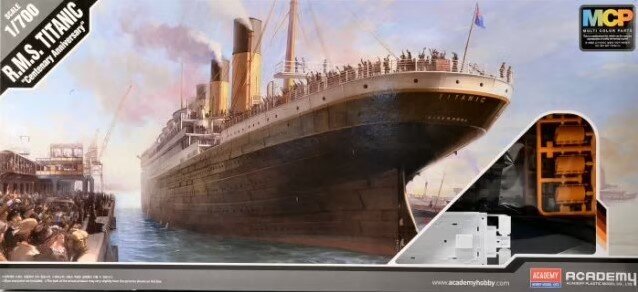 Liimattava malli Academy 14214 RMS TITANIC "100-VUOTISJUHLA" 1/700 hinta ja tiedot | Koottavat pienoismallit | hobbyhall.fi