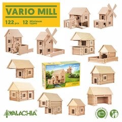 Puinen rakennussetti Vario Mill, 122 osaa hinta ja tiedot | Walachia Lapset | hobbyhall.fi