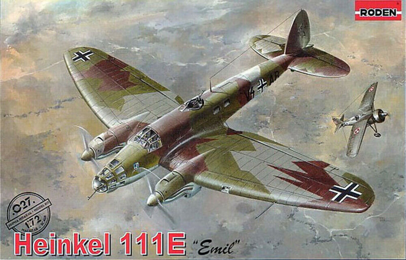 Liimattava pienoismalli Roden 027 He-111E 1/72