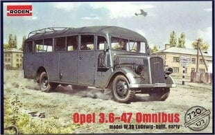 Liimattava malli Roden 720 Opel Blitz Omnibus malli W39 Ludewig (Essen) 1/72 hinta ja tiedot | Koottavat pienoismallit | hobbyhall.fi