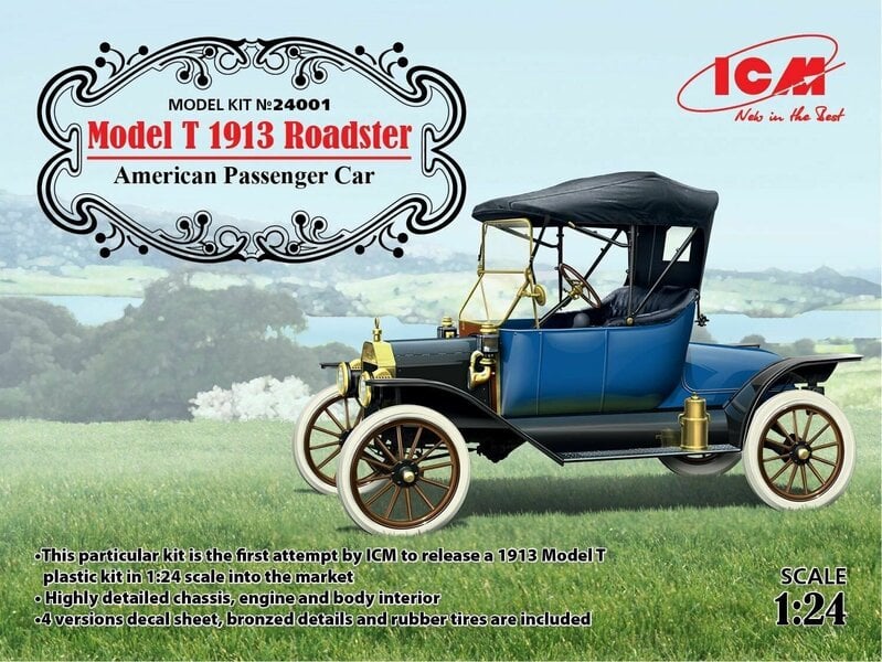 Kokoonpantava malli ICM 24001 Model T 1913 Roadster, American Passenger Car 1/24