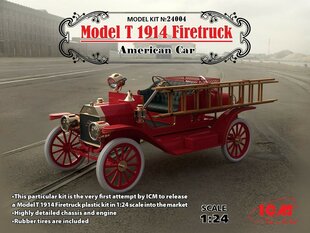 Kokoonpantava malli ICM 24004 Model T 1914 Firetruck, American Car 1/24 hinta ja tiedot | Koottavat pienoismallit | hobbyhall.fi