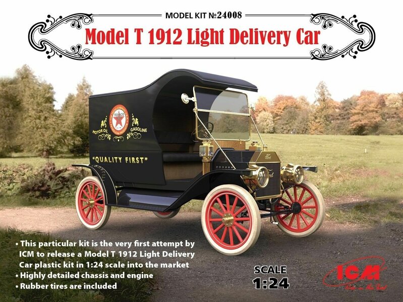 Kokoonpantava malli ICM 24008 Model T 1912 Light Delivery Car 1/24