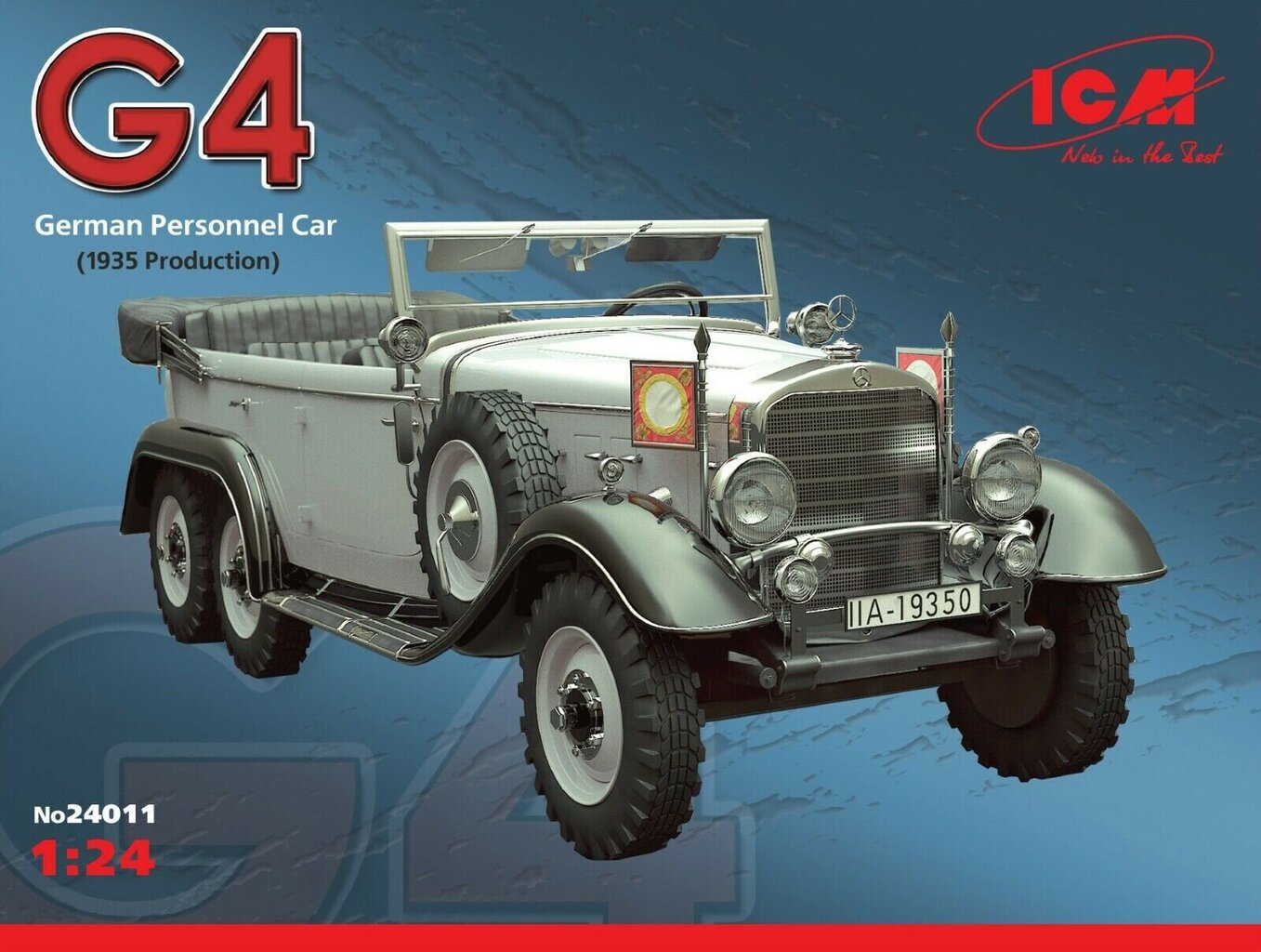 Kokoonpantava malli ICM 24011 Typ G4 (1935 production), German Personnel Car 1/24 hinta ja tiedot | Koottavat pienoismallit | hobbyhall.fi