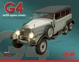 Kokoonpantava malli ICM 24012 Typ G4 Soft Top, WWII German Personnel Car 1/24 hinta ja tiedot | ICM Urheilu ja vapaa-aika | hobbyhall.fi