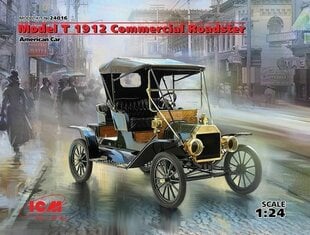 Kokoonpantava malli ICM 24016 Model T 1912 Commercial Roadster, American Car 1/24 hinta ja tiedot | ICM Urheilu ja vapaa-aika | hobbyhall.fi
