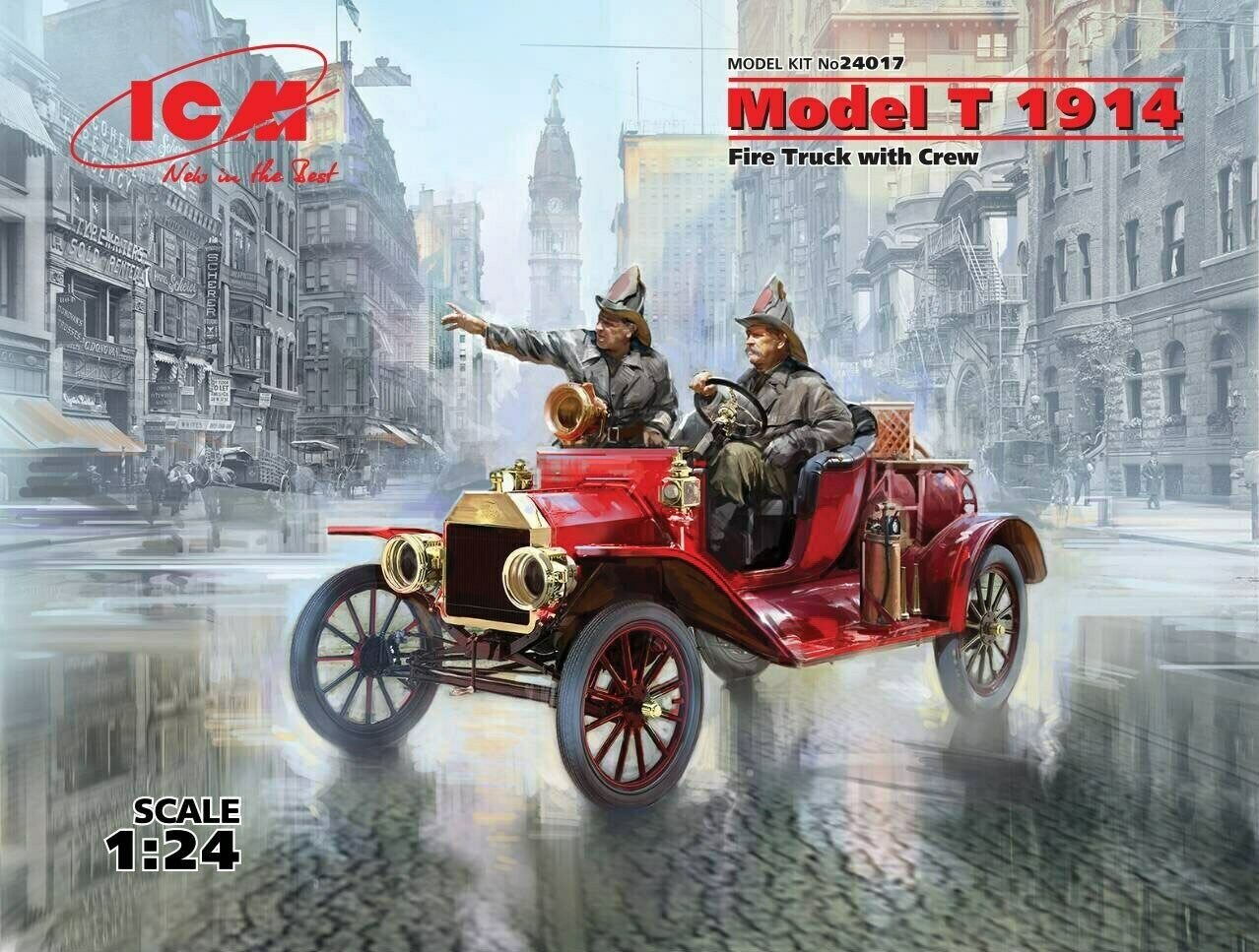 Kokoonpantava malli ICM 24017 Model T 1914 Fire Truck with Crew 1/24 hinta ja tiedot | Koottavat pienoismallit | hobbyhall.fi