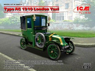 Koottava pienoismalli ICM 24031 Tyyppi AG 1910 London Taxi 1/24 hinta ja tiedot | Koottavat pienoismallit | hobbyhall.fi