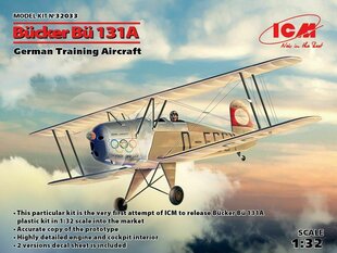 Kokoonpantava malli ICM 32033 Bücker Bü 131A, German Training Aircraft 1/32 hinta ja tiedot | Koottavat pienoismallit | hobbyhall.fi