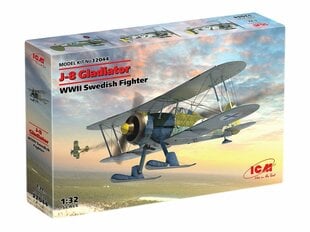 Koottava pienoismalli ICM 32044 J-8 Gladiator, WWII Swedish Fighter 1/32 hinta ja tiedot | Koottavat pienoismallit | hobbyhall.fi