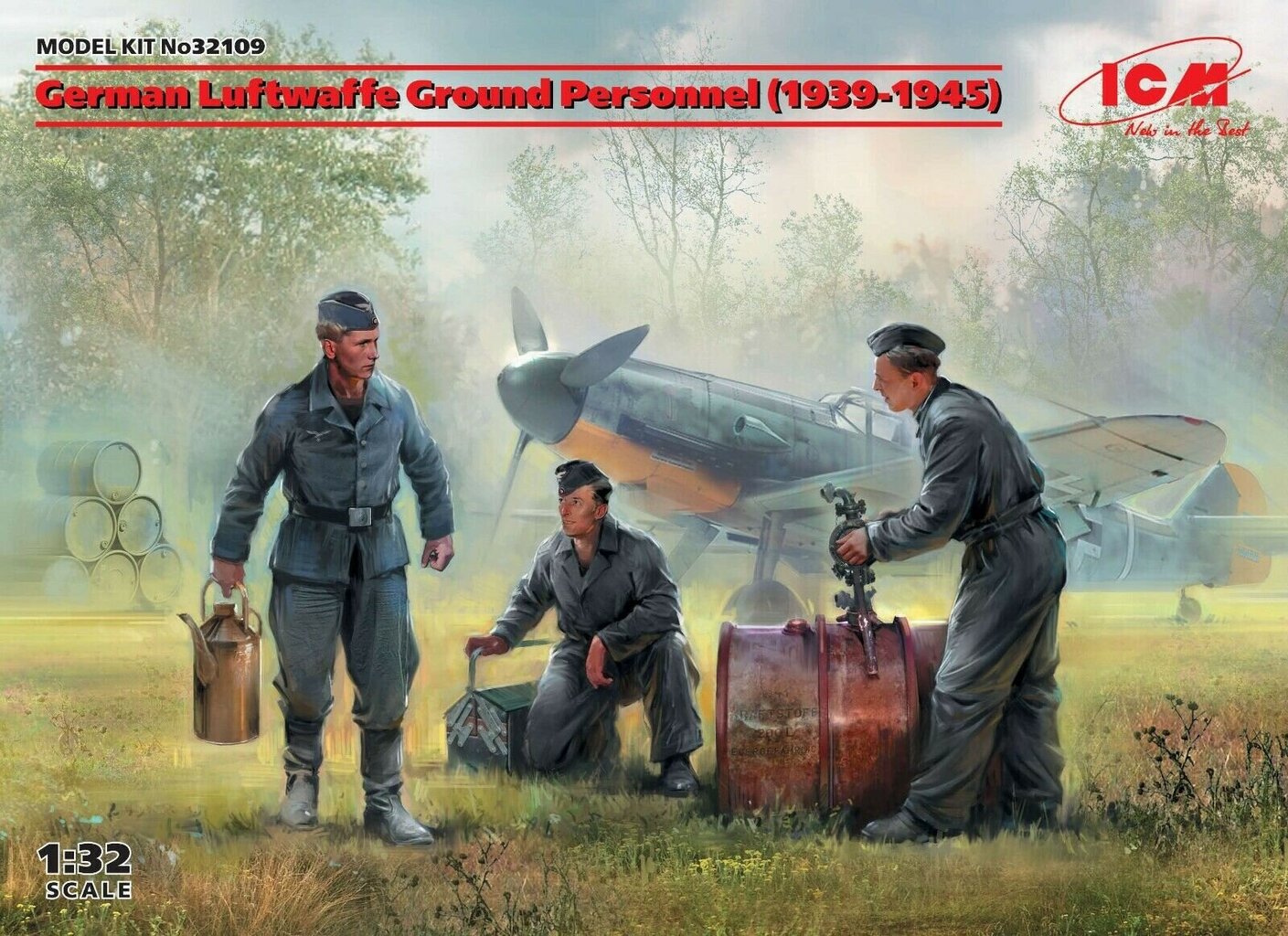 Kokoonpantava malli ICM 32109 German Luftwaffe Ground Personnel (1939-1945) (3 figures) 1/32 hinta ja tiedot | Koottavat pienoismallit | hobbyhall.fi