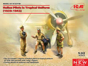 Kokoonpantava malli ICM 32110 Italian Pilots in Tropical Uniform (1939-1943) 1/32 hinta ja tiedot | Koottavat pienoismallit | hobbyhall.fi