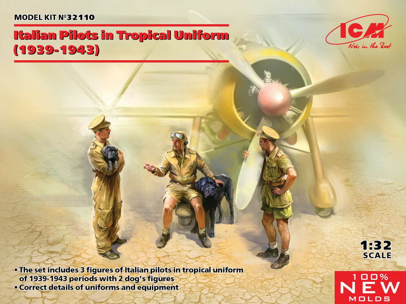 Kokoonpantava malli ICM 32110 Italian Pilots in Tropical Uniform (1939-1943) 1/32 hinta ja tiedot | Koottavat pienoismallit | hobbyhall.fi