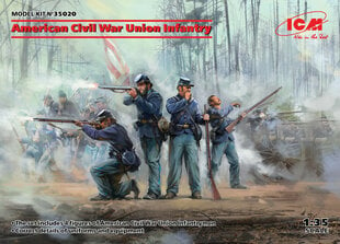 Kokoonpantava malli ICM 35020 American Civil War Union Infantry Set #1 1/35 hinta ja tiedot | Koottavat pienoismallit | hobbyhall.fi