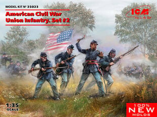 Kokoonpantava malli ICM 35023 American Civil War Union Infantry Set #2 1/35 hinta ja tiedot | Koottavat pienoismallit | hobbyhall.fi