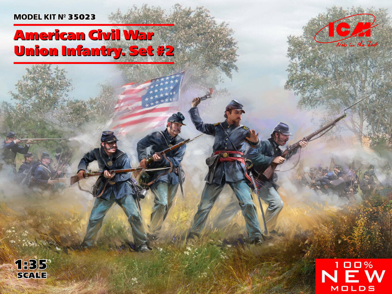 Kokoonpantava malli ICM 35023 American Civil War Union Infantry Set #2 1/35 hinta ja tiedot | Koottavat pienoismallit | hobbyhall.fi