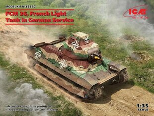 Kokoonpantava malli ICM 35337 FCM 36, French Light Tank in German Service 1/35 hinta ja tiedot | Koottavat pienoismallit | hobbyhall.fi