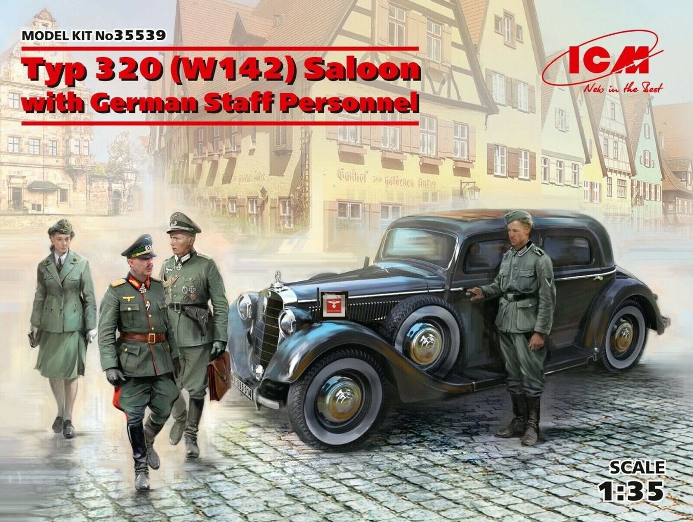 Kokoonpantava malli ICM 35539 Typ 320 (W142) Saloon with German Staff Personnel 1/35 hinta ja tiedot | Koottavat pienoismallit | hobbyhall.fi