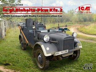 Kokoonpantava malli ICM 35583 le.gl.Einheitz-Pkw Kfz.2, WWII German Light Radio Communication Car 1/35 hinta ja tiedot | ICM Urheilu ja vapaa-aika | hobbyhall.fi
