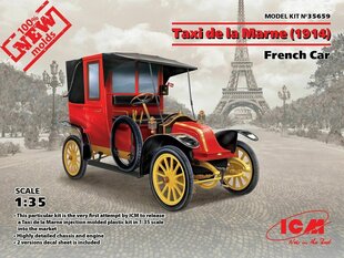 Kokoonpantava malli ICM 35659 Taxi de la Marne (1914), French Car 1/35 hinta ja tiedot | Koottavat pienoismallit | hobbyhall.fi